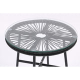 All-Weather Chair & Table Set, Oval Papasan Chairs and Glass Top Table