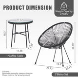 All-Weather Chair & Table Set, Oval Papasan Chairs and Glass Top Table