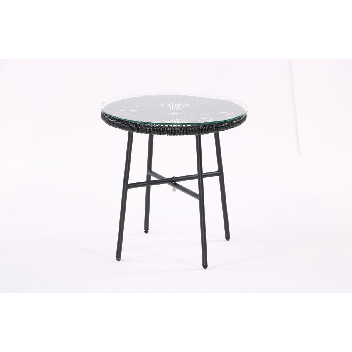All-Weather Chair & Table Set, Oval Papasan Chairs and Glass Top Table