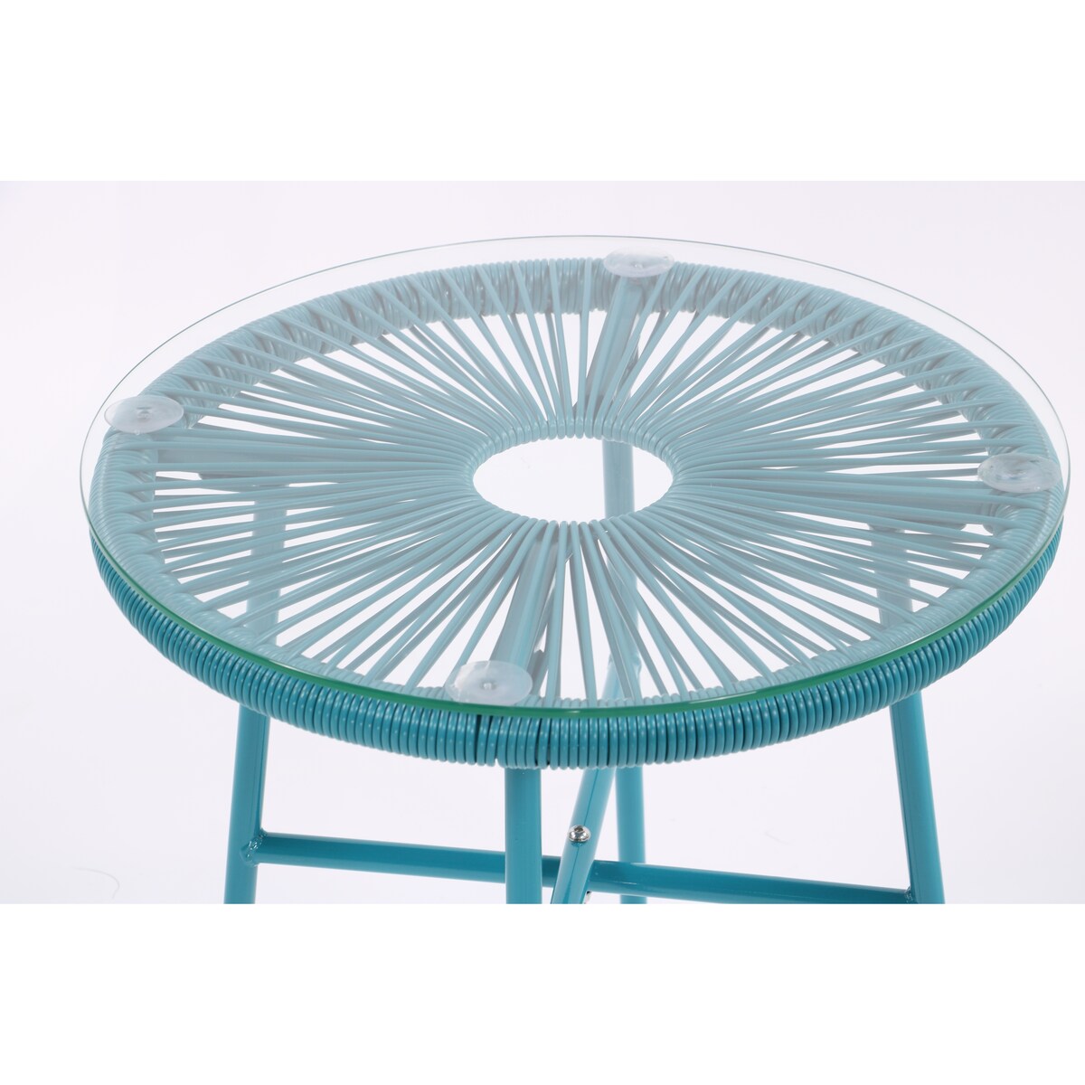 All-Weather Chair & Table Set, Oval Papasan Chairs and Glass Top Table