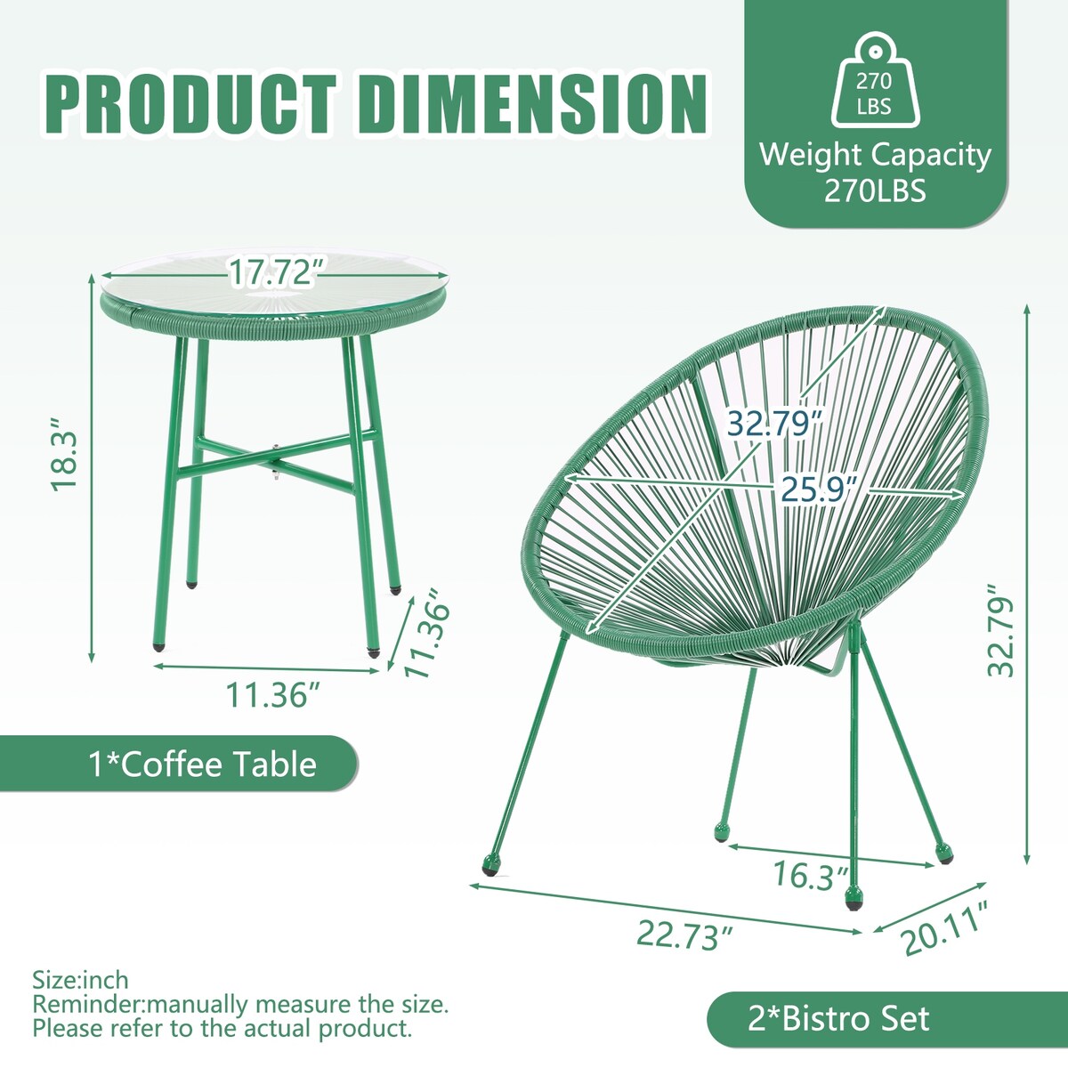 All-Weather Chair & Table Set, Oval Papasan Chairs and Glass Top Table
