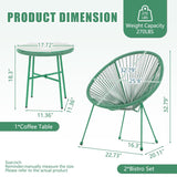 All-Weather Chair & Table Set, Oval Papasan Chairs and Glass Top Table