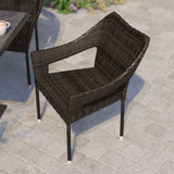 All Weather Commercial Grade PE Rattan Stacking Patio Chairs - 4 Pack