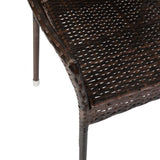 All Weather Commercial Grade PE Rattan Stacking Patio Chairs - 4 Pack