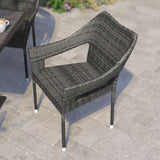All Weather Commercial Grade PE Rattan Stacking Patio Chairs - 4 Pack