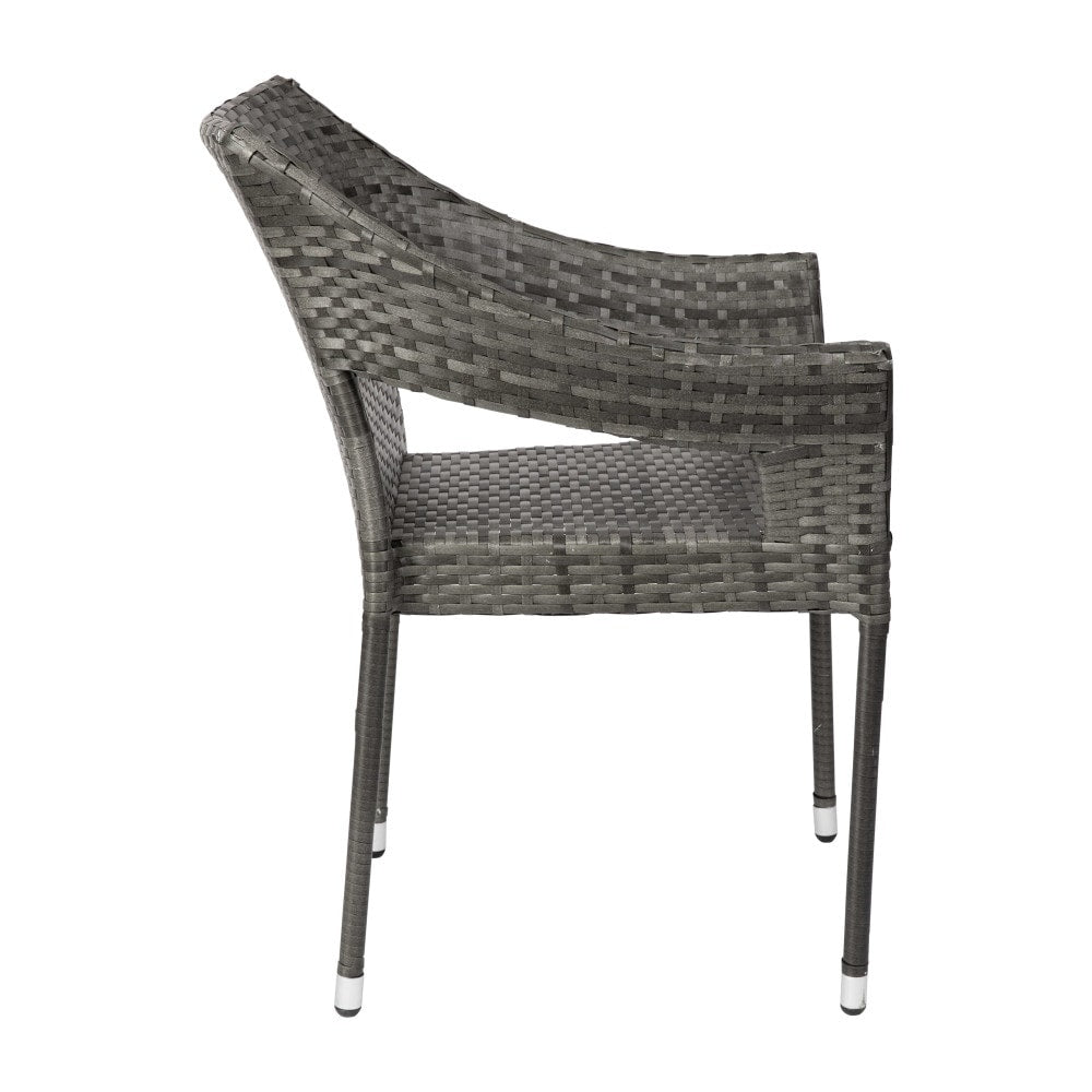All Weather Commercial Grade PE Rattan Stacking Patio Chairs - 4 Pack
