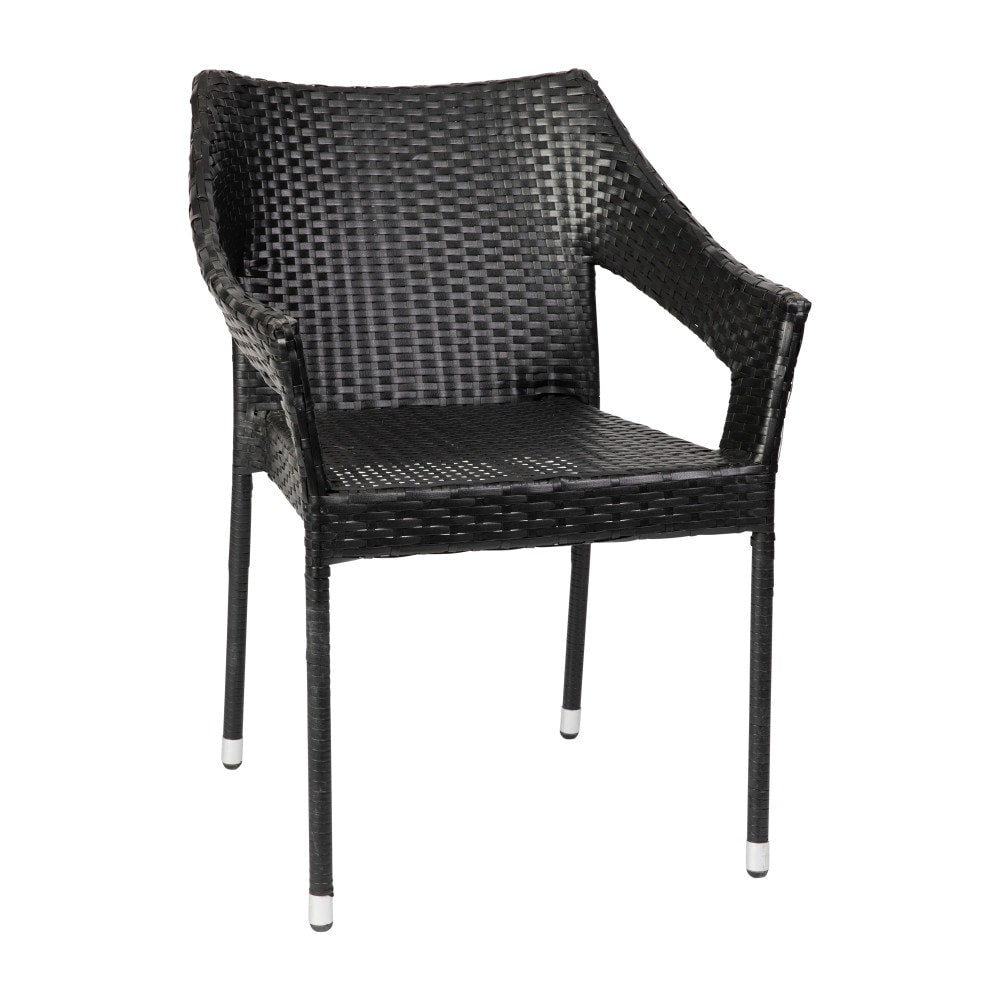 All Weather Commercial Grade PE Rattan Stacking Patio Chairs - 4 Pack