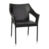 All Weather Commercial Grade PE Rattan Stacking Patio Chairs - 4 Pack