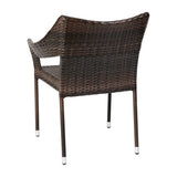 All Weather Commercial Grade PE Rattan Stacking Patio Chairs - 4 Pack