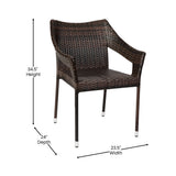 All Weather Commercial Grade PE Rattan Stacking Patio Chairs - 4 Pack
