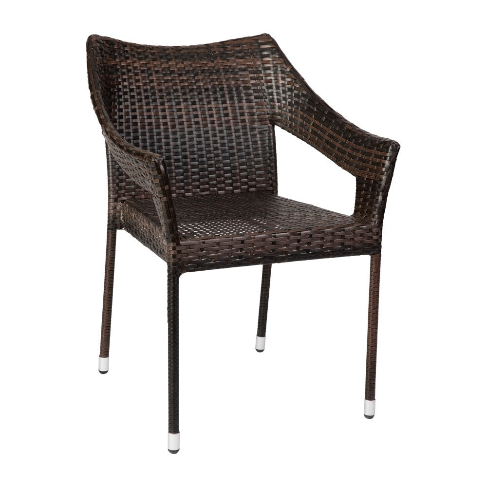 All Weather Commercial Grade PE Rattan Stacking Patio Chairs - 4 Pack