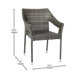 All Weather Commercial Grade PE Rattan Stacking Patio Chairs - 4 Pack