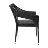 All Weather Commercial Grade PE Rattan Stacking Patio Chairs - 4 Pack