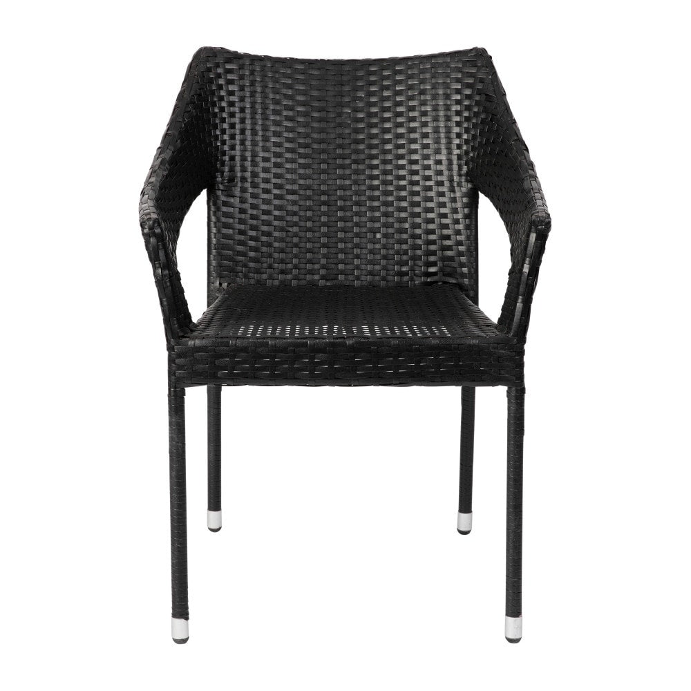 All Weather Commercial Grade PE Rattan Stacking Patio Chairs - 4 Pack