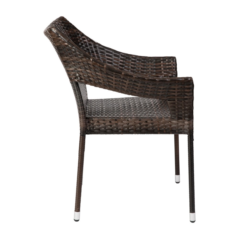 All Weather Commercial Grade PE Rattan Stacking Patio Chairs - 4 Pack