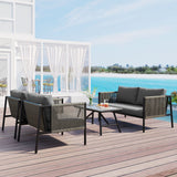 All-Weather Patio Furniture Set For 4 Person With Loveseat