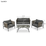 All-Weather Patio Furniture Set For 4 Person With Loveseat