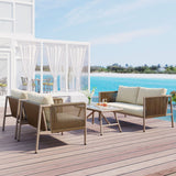 All-Weather Patio Furniture Set For 4 Person With Loveseat