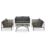 All-Weather Patio Furniture Set For 4 Person With Loveseat