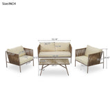 All-Weather Patio Furniture Set For 4 Person With Loveseat