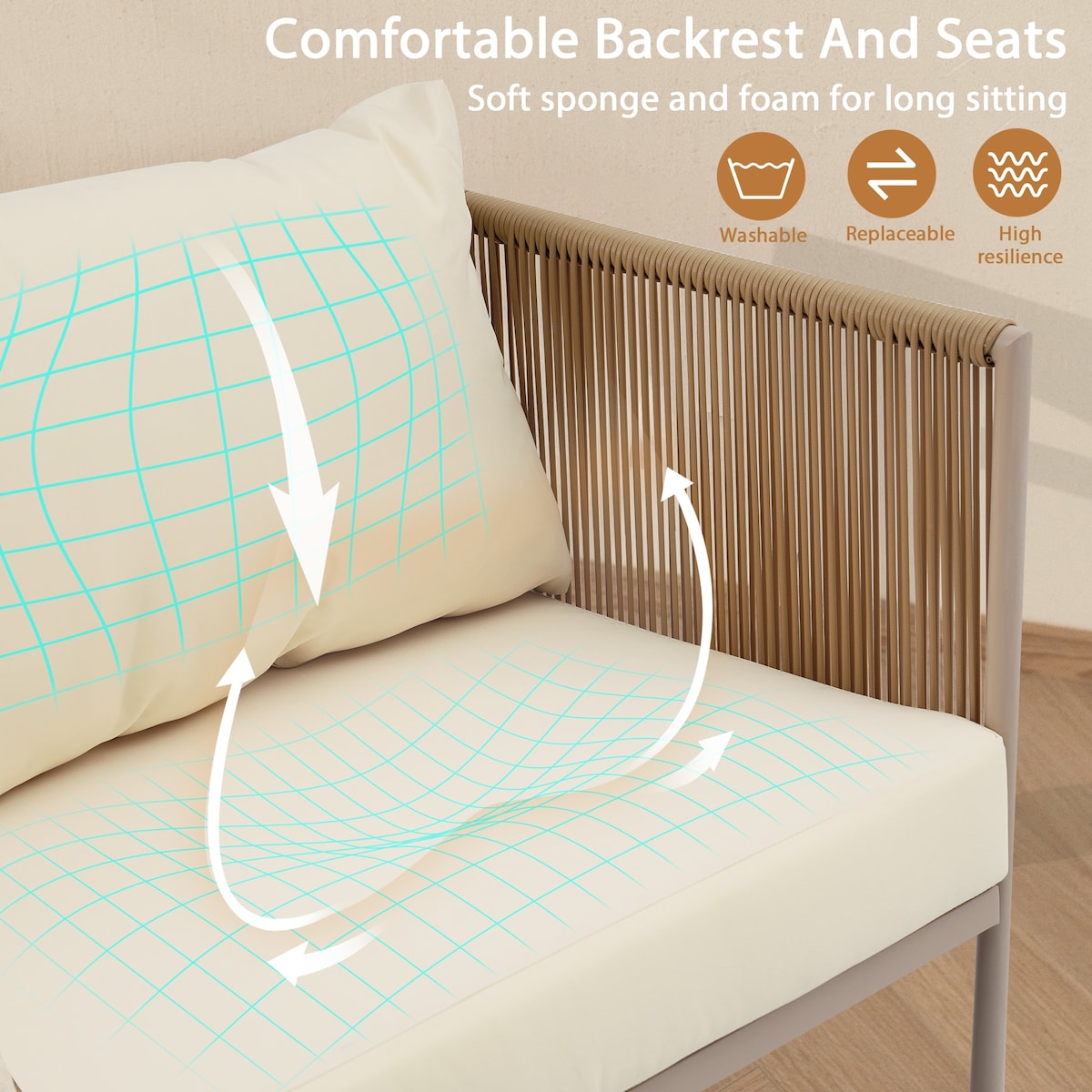 All-Weather Patio Furniture Set For 4 Person With Loveseat