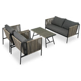 All-Weather Patio Furniture Set For 4 Person With Loveseat
