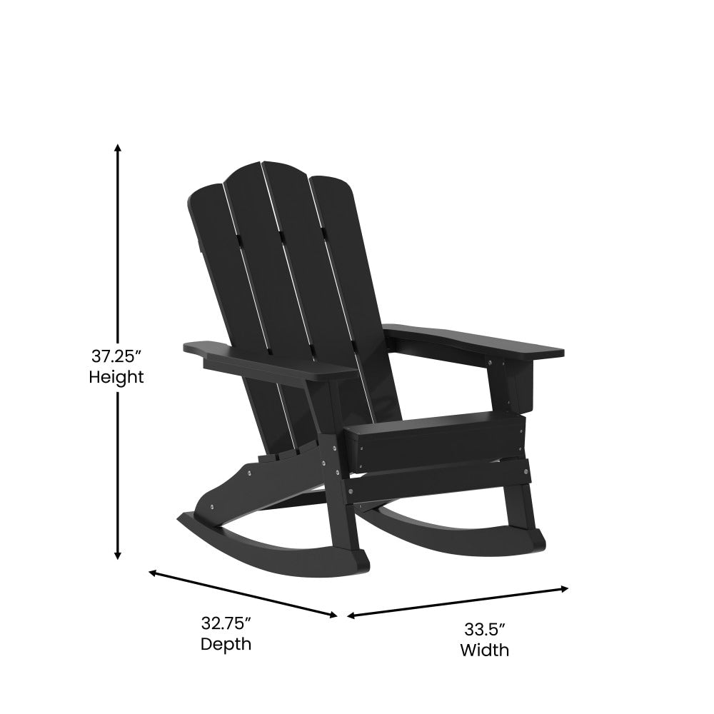 All-Weather Rocking Adirondack Chair with Swiveling Cupholder