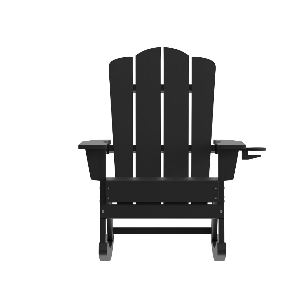 All-Weather Rocking Adirondack Chair with Swiveling Cupholder