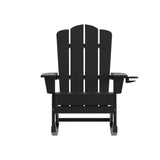 All-Weather Rocking Adirondack Chair with Swiveling Cupholder