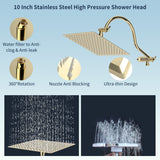 All metal 10 Inch High Pressure Rainfall Shower head with Handheld Spray