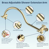 All metal 10 Inch High Pressure Rainfall Shower head with Handheld Spray