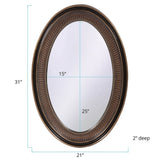 Allan Andrews Bronze Ribbed Oval Framed Wall Mirror