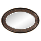 Allan Andrews Bronze Ribbed Oval Framed Wall Mirror