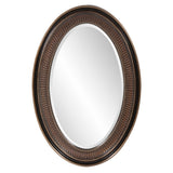 Allan Andrews Bronze Ribbed Oval Framed Wall Mirror
