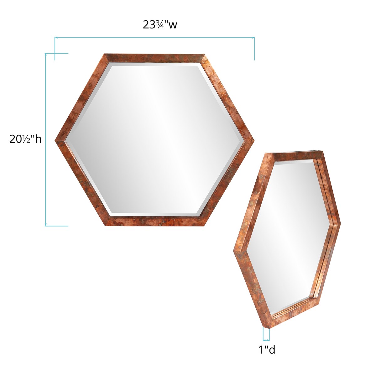 Allan Andrews Felix Wood Framed Wall Mirror - Copper