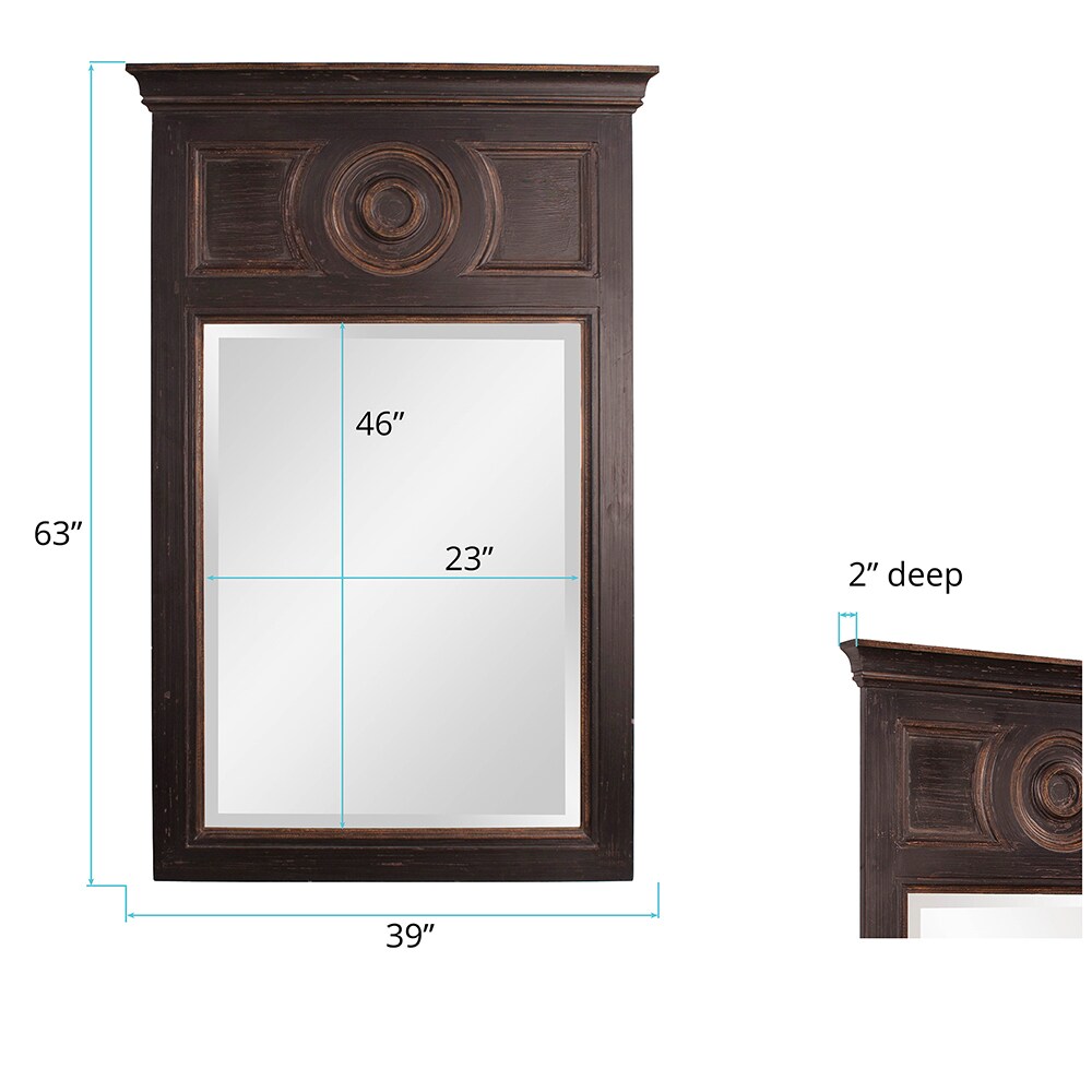 Howard Elliott Collection Allan Andrews Lisbeth Black Wood Mantle Mirror
