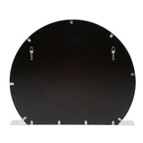 Allan Andrews Round Silver Stainless Steel Framed Wall Mirror with Shelf - 30"W x 25.5"H