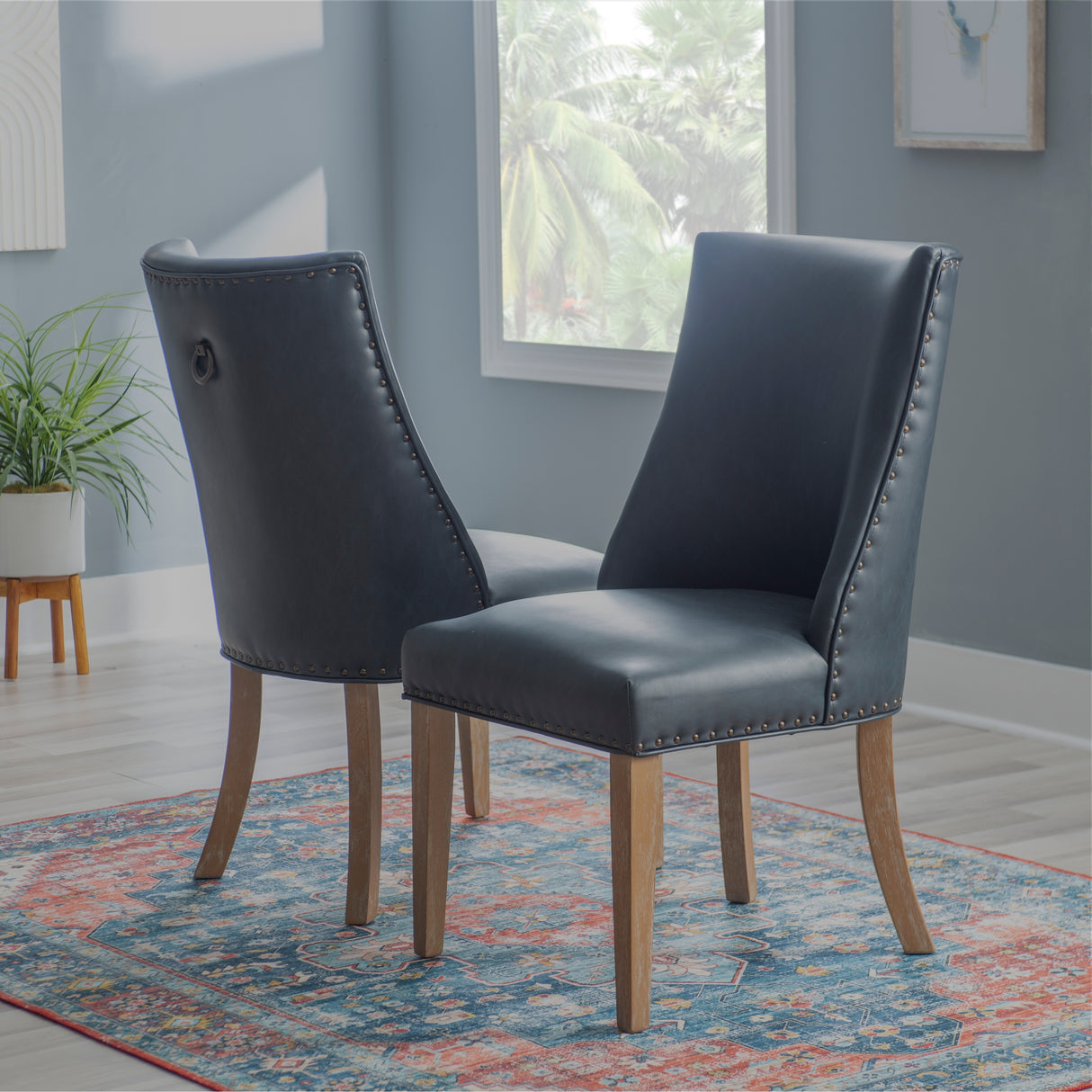 Allard Faux Leather Dining Chairs (Set of 2)