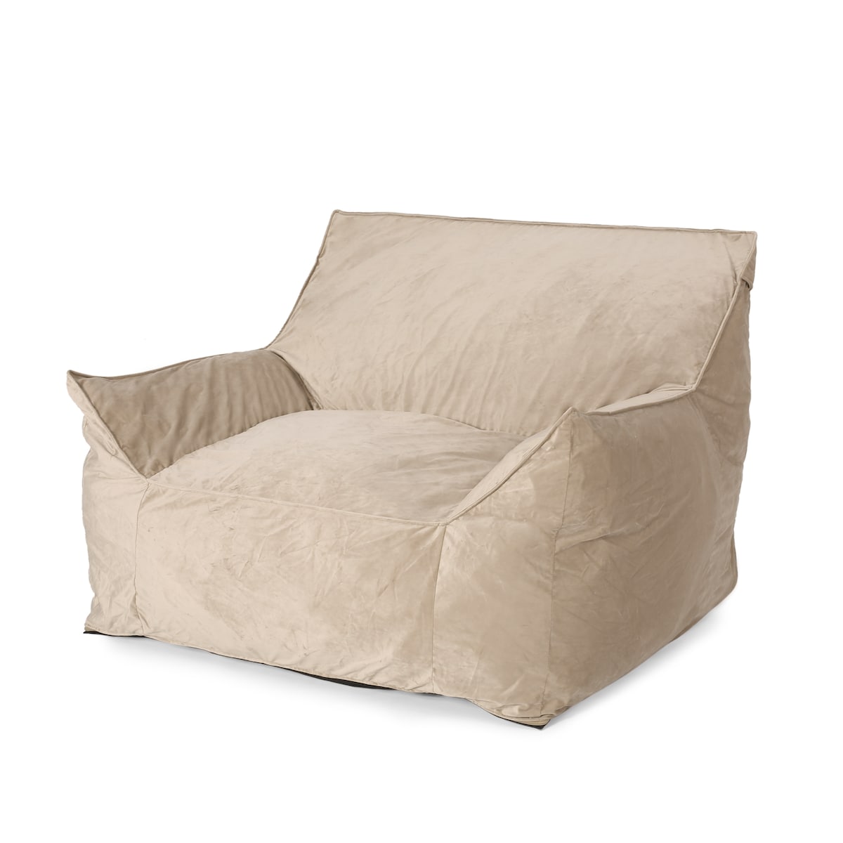 Allea Velveteen Bean Bag Chair with Armrests