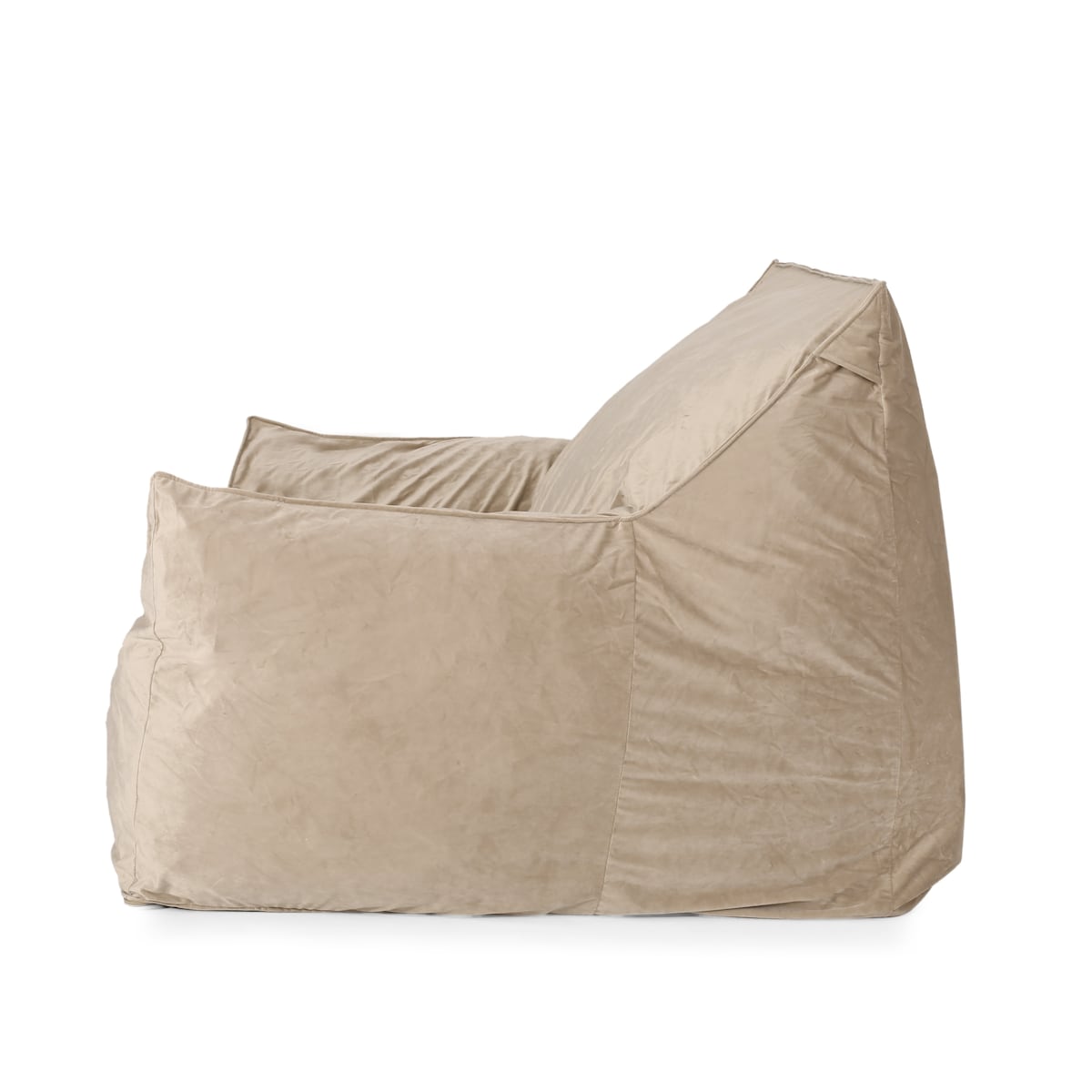 Allea Velveteen Bean Bag Chair with Armrests