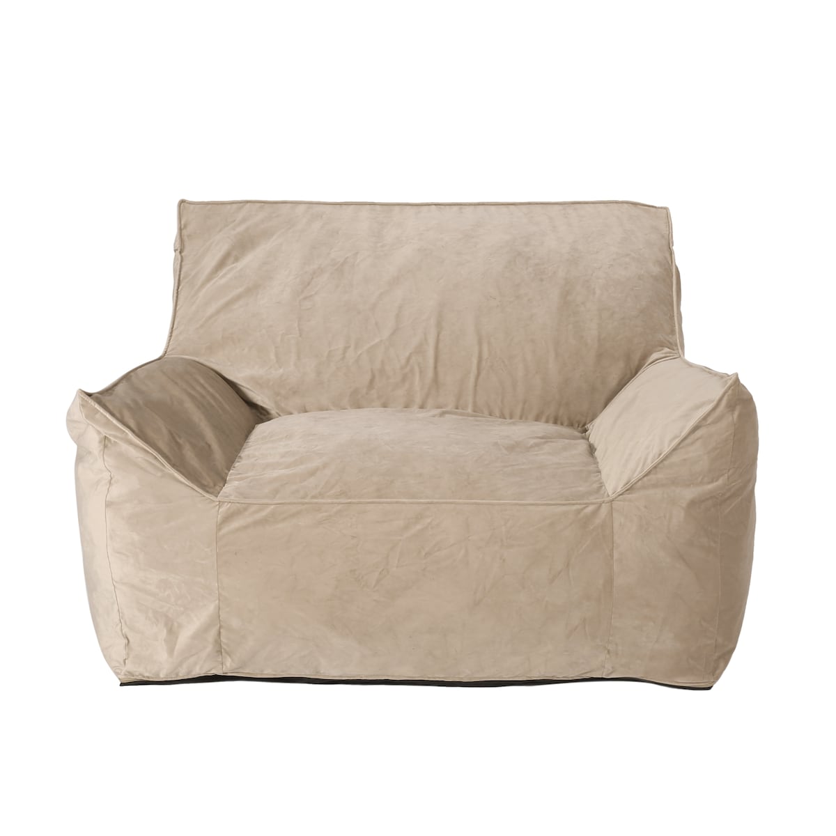 Allea Velveteen Bean Bag Chair with Armrests