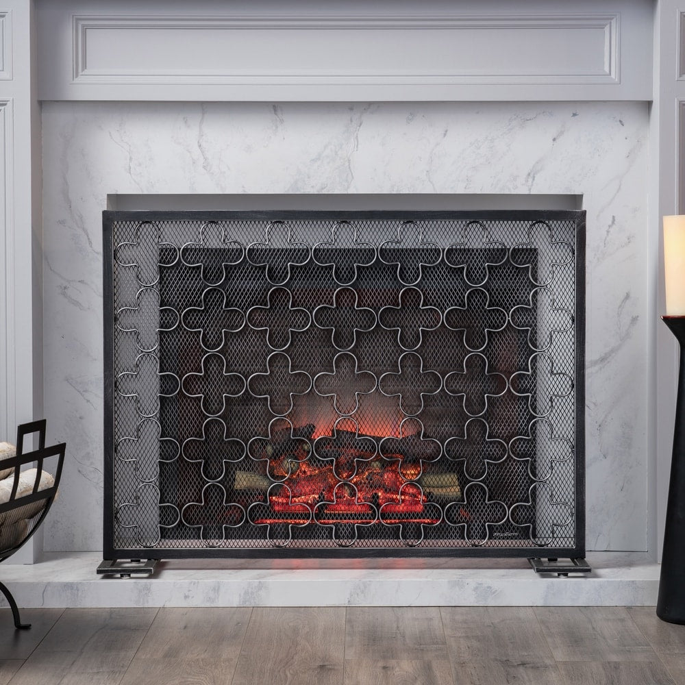 Alleghany Modern Single Panel Fireplace screen by Christopher Knight Home - N/A