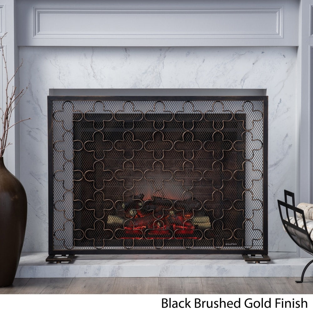 Alleghany Modern Single Panel Fireplace screen by Christopher Knight Home - N/A