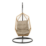 Allegra Outdoor Wicker Outdoor Hanging Chair with Stand by Christopher Knight Home