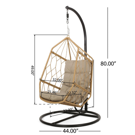 Allegra Outdoor Wicker Outdoor Hanging Chair with Stand by Christopher Knight Home