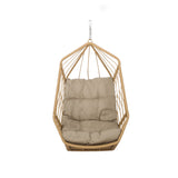 Allegra Wicker Outdoor Hanging Basket Chair with Cushions by Christopher Knight Home