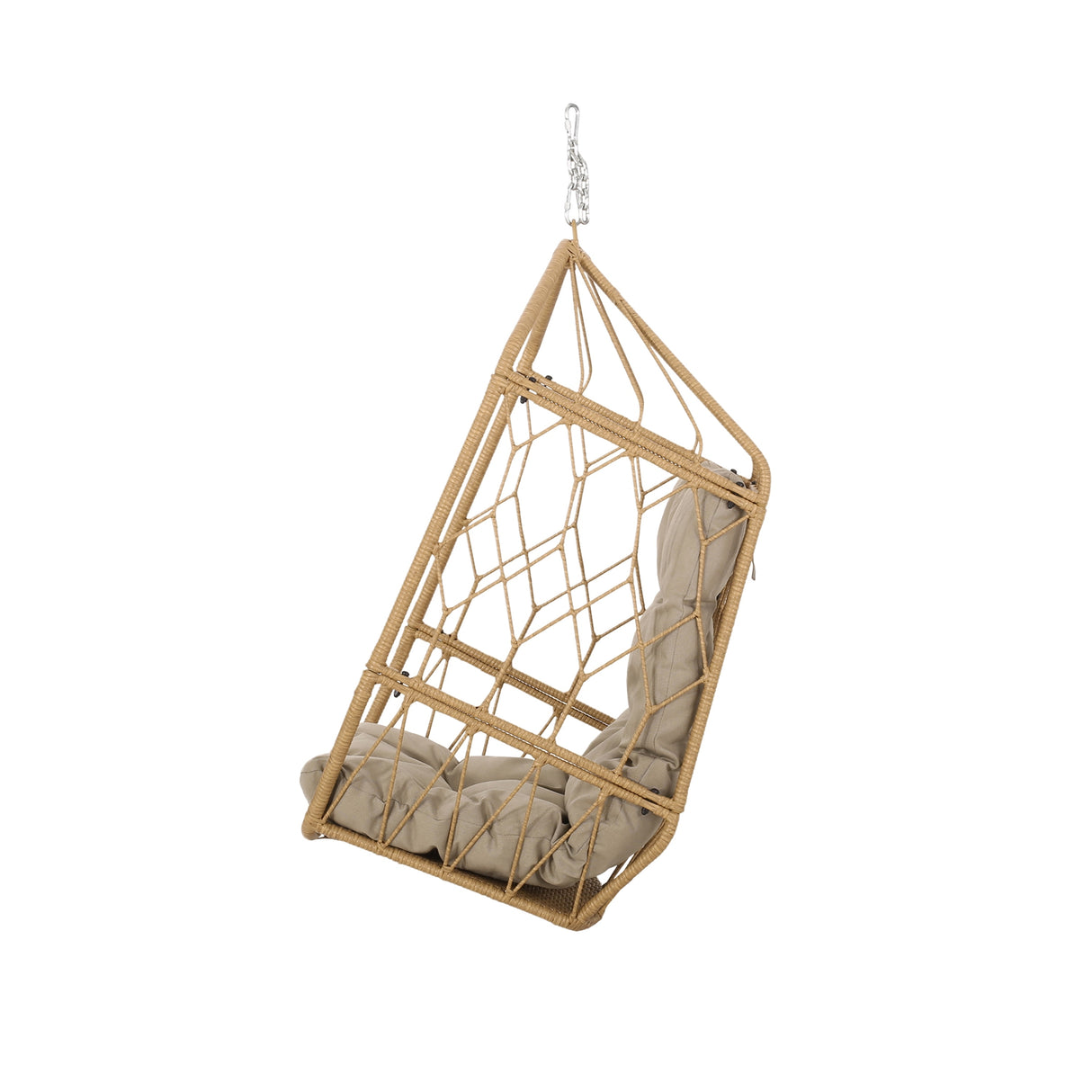 Allegra Wicker Outdoor Hanging Basket Chair with Cushions by Christopher Knight Home