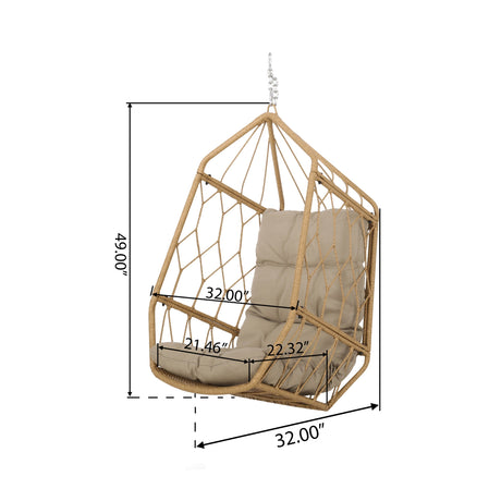 Allegra Wicker Outdoor Hanging Basket Chair with Cushions by Christopher Knight Home