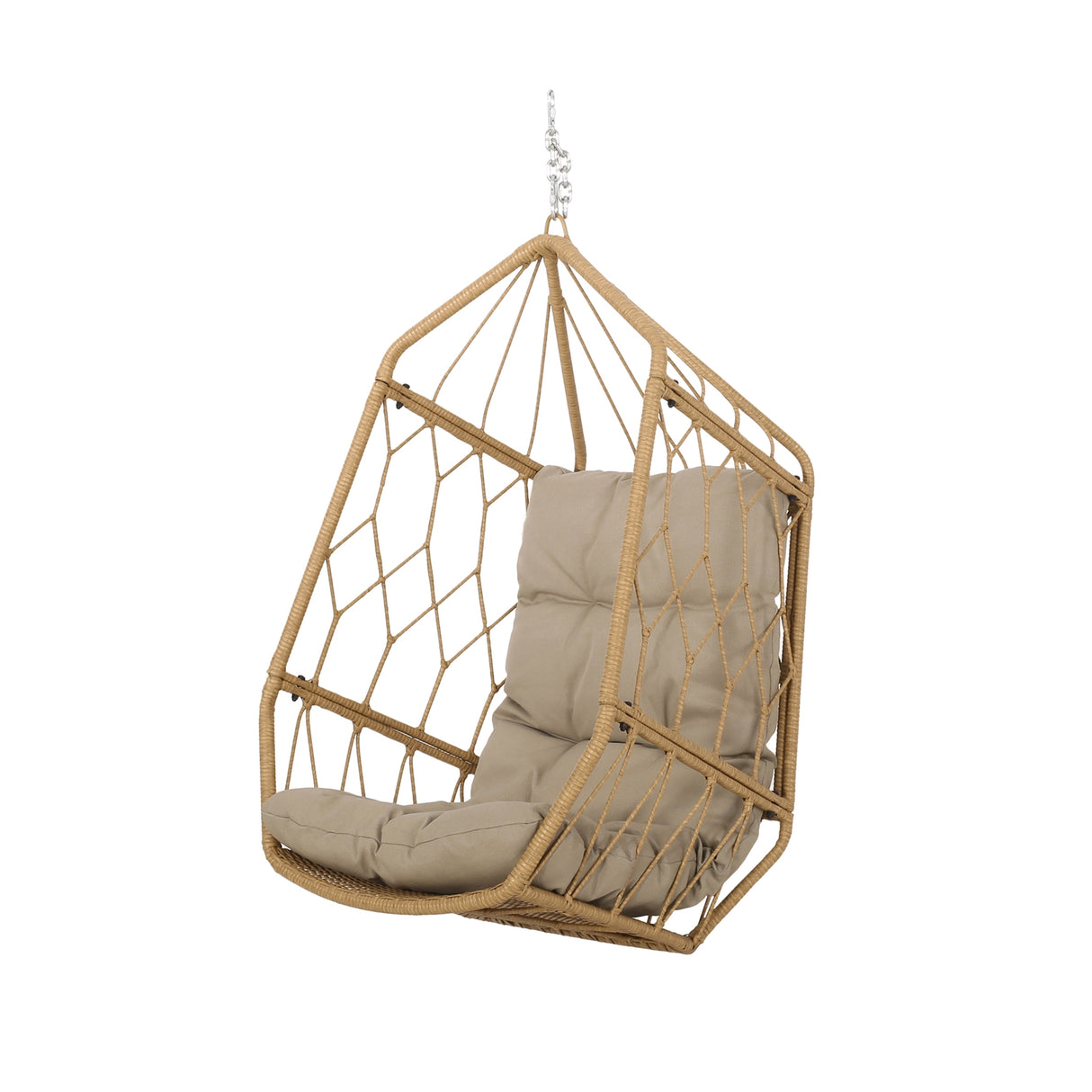 Allegra Wicker Outdoor Hanging Basket Chair with Cushions by Christopher Knight Home