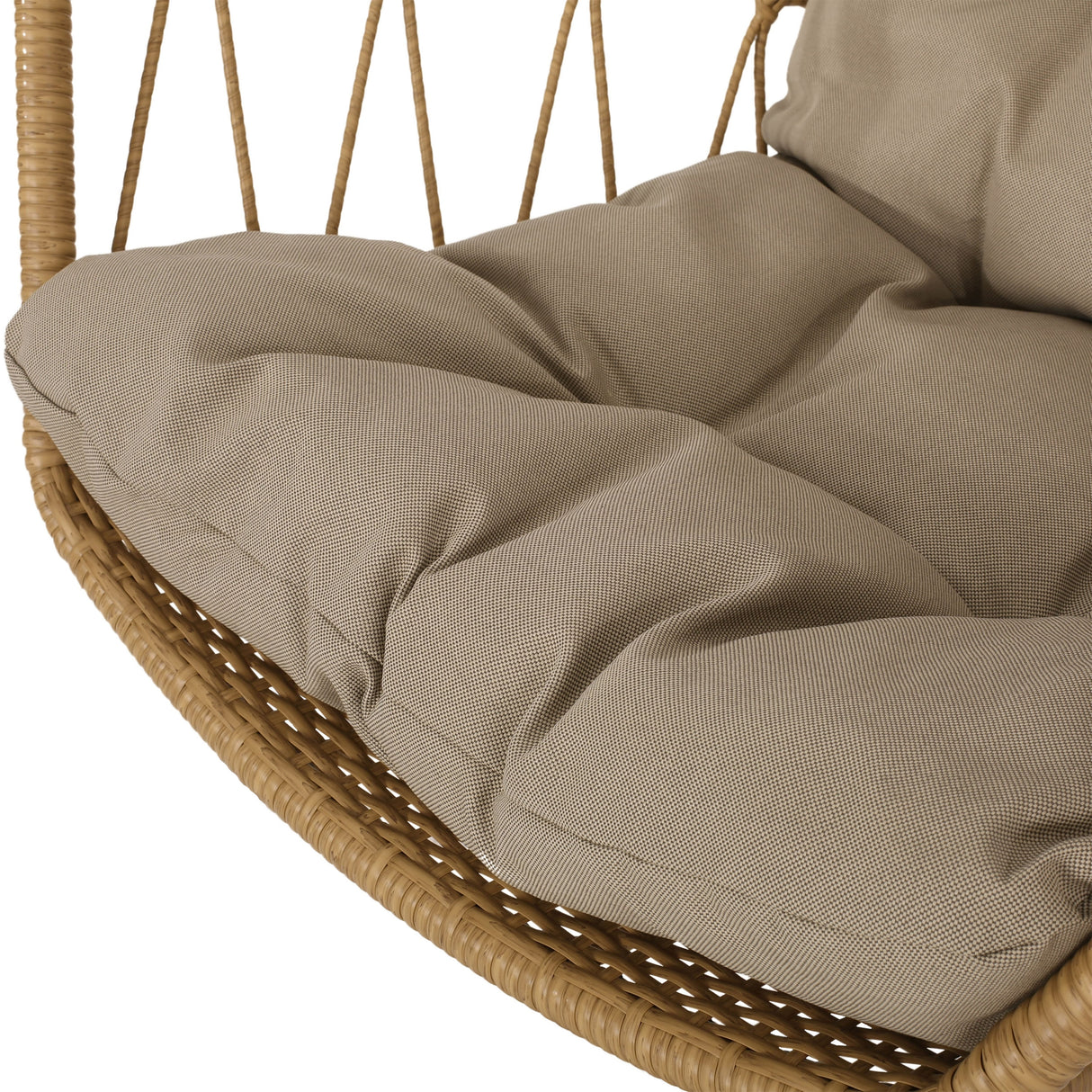 Allegra Wicker Outdoor Hanging Basket Chair with Cushions by Christopher Knight Home